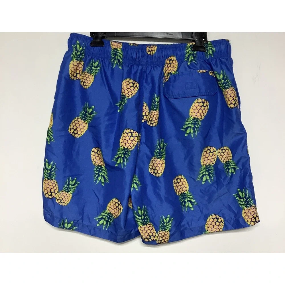 Men's Swim Trunks Blue Pineapple Size Large Sears